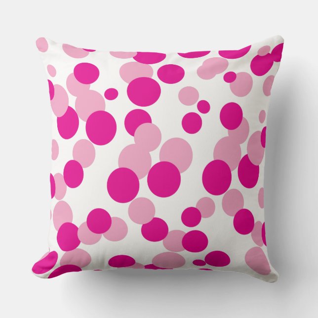 Pink Bubbles Confetti Pattern Throw Pillow (Front)