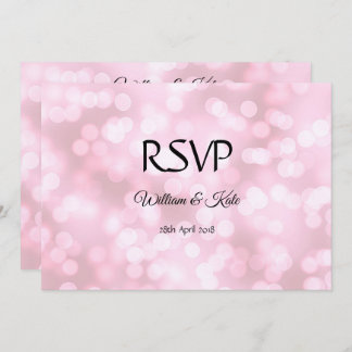 Pink bubbles custom double sided Wedding RSVP card