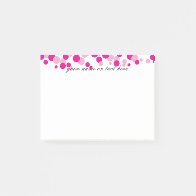 Pink Bubbles Monogram Post-it® Notes (Front)