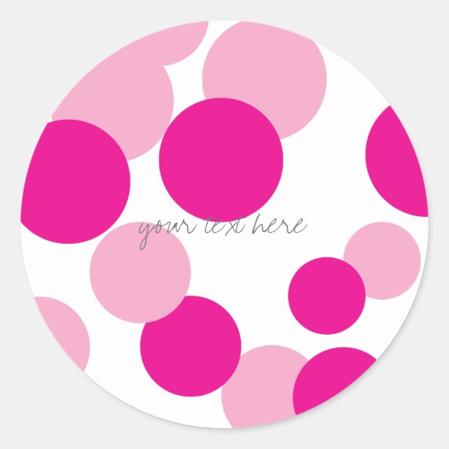 Pink Bubbles Pattern Party Stickers (Front)