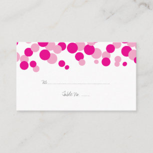 Pink Bubbles Pattern Wedding Place Cards