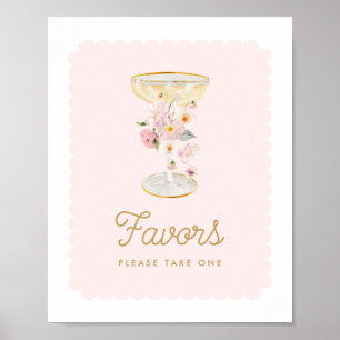 Pink Bubbly Bridal Shower Favours Poster