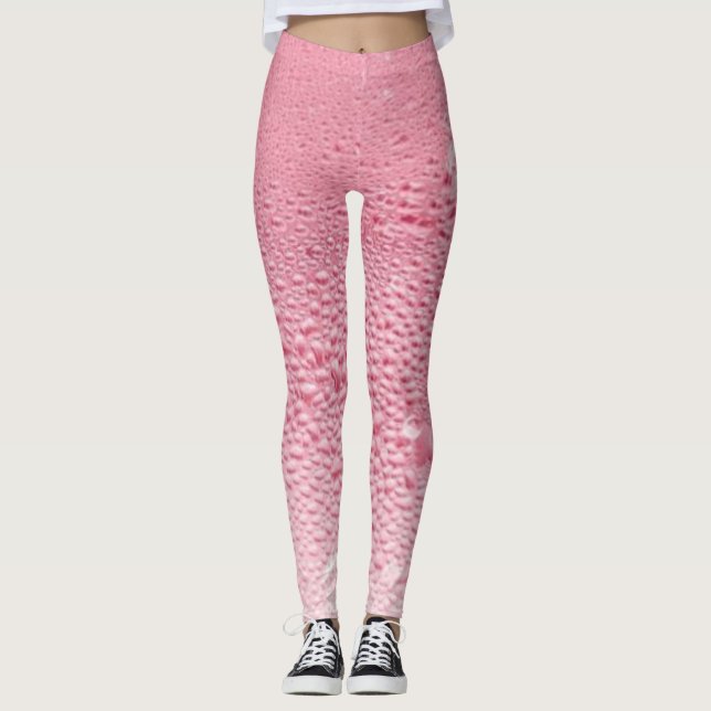 Pink Bubbly Champagne Leggings (Front)