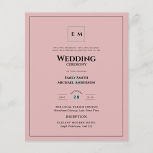 PINK BUDGET Modern Elegant Classic Wedding Flyer