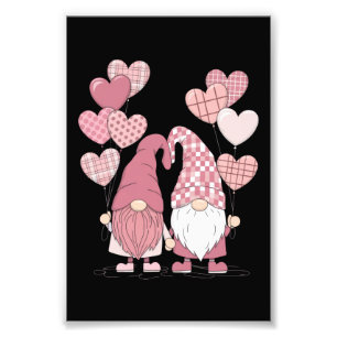 Pink Buffalo Plaid Heart Gnomes Valentine's Day Photo Print