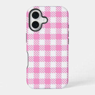 Pink Buffalo Plaid Pattern iPhone 16 Case