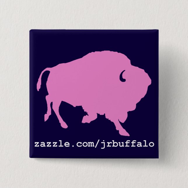 pink buffalo square pin (Front)