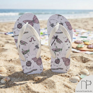 Pink Bug Kids Ladybug Dragonfly Flip Flops