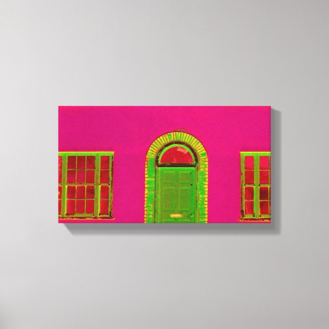 Pink Building Abstract Canvas Print (Front)