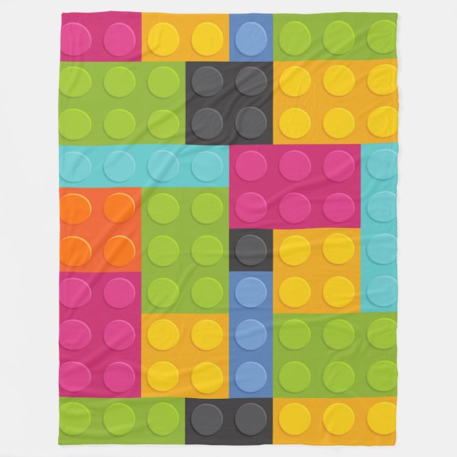 pink building blocks blanket (Front)