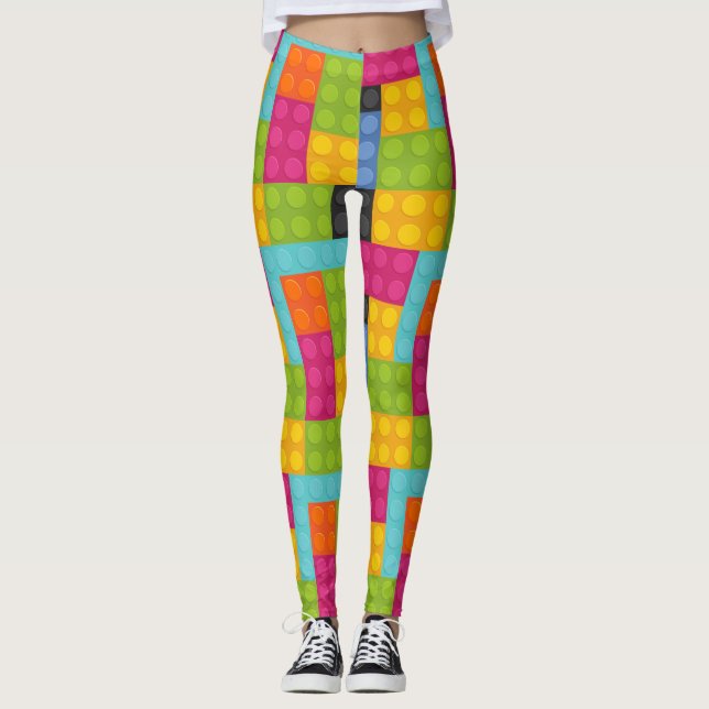 pink building blocks leggings (Front)