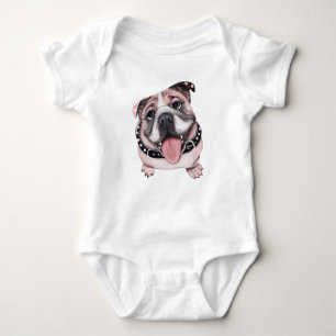 Pink Bulldog Baby Shirt