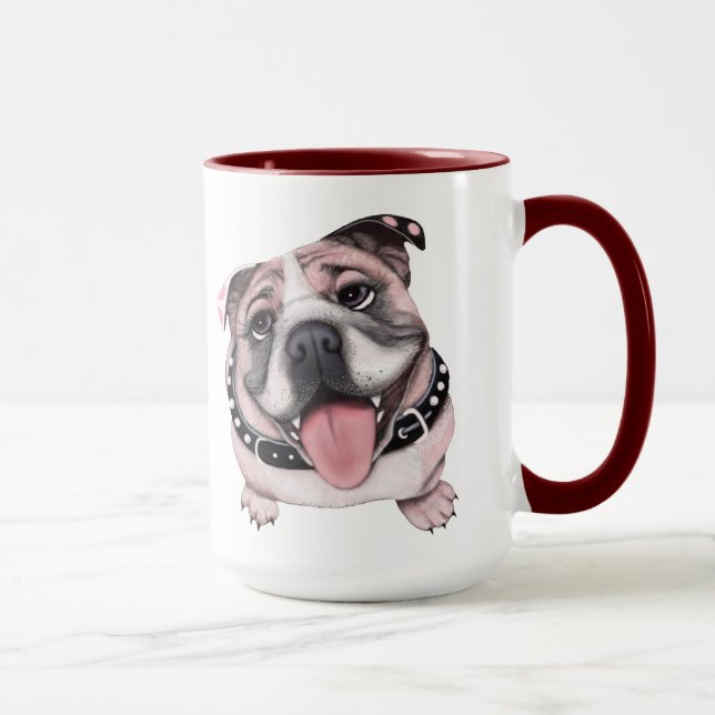 Pink Bulldog Mug (Right)