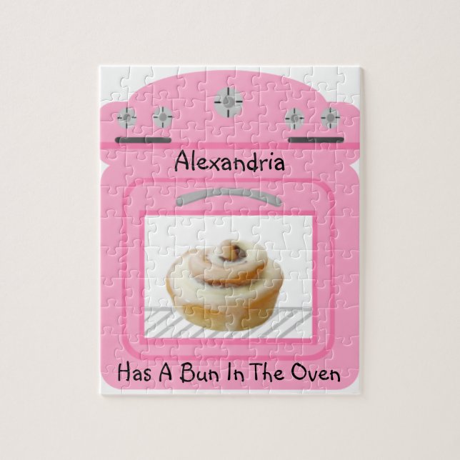 Pink Bun In The Oven New Baby On The Way Jigsaw Puzzle (Vertical)