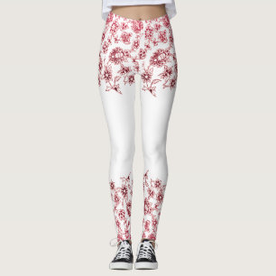 Pink Bunches of Flowers Leggings