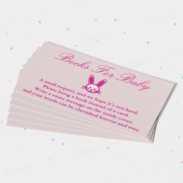 Pink Bunny Baby Shower Books For Baby Card (Creator Uploaded)