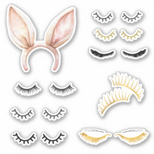 Pink Bunny Ears Eyelashes