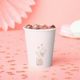 Pink Bunny First Birthday Party Cup Personalised