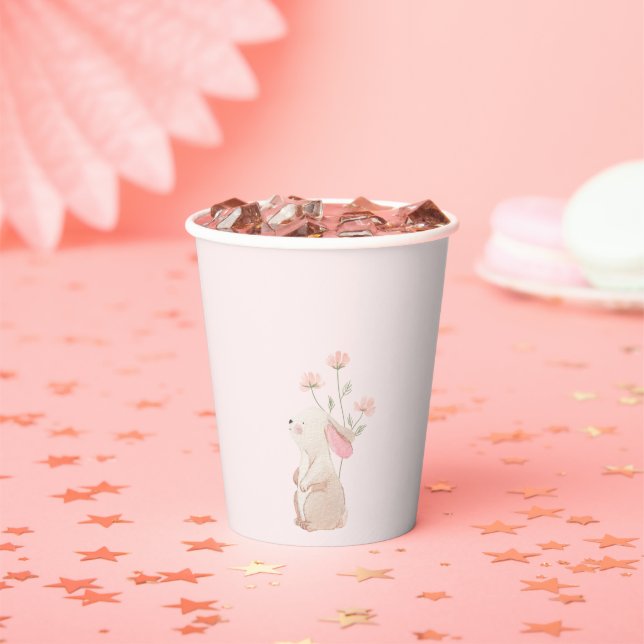 Pink Bunny First Birthday Party Cup | Personalised (Insitu)