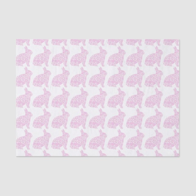 Pink Bunny Gift Wrap Tissue Paper (Front)