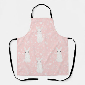Pink Bunny Girl Apron