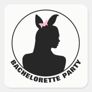 Pink Bunny Girl Bachelorette Party Square Sticker
