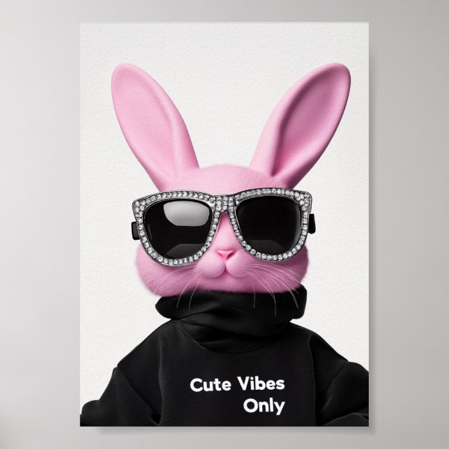 Pink Bunny in sunglasses  Poster (Front)