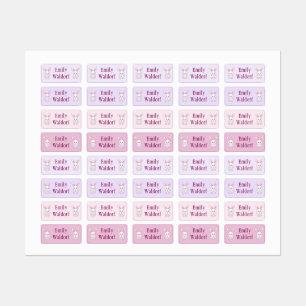 Pink Bunny  Kids' Name Clothing School Labels