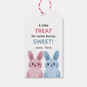 Pink bunny party gift tags