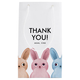 Pink bunny party small gift bag