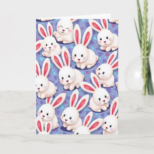 Pink Bunny Pattern Card