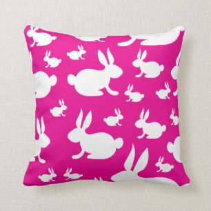 Pink Bunny Pattern Cushion