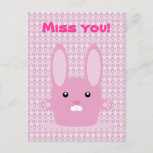 Pink bunny postcard