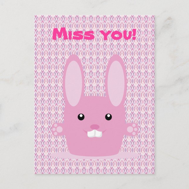 Pink bunny postcard (Front)