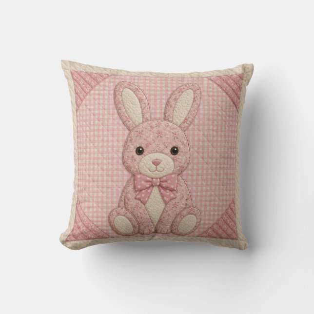 Pink Bunny Quilt Cushion (Front)