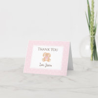 Pink Bunny Rabbit Cute Polka Dots Girl Baby Shower