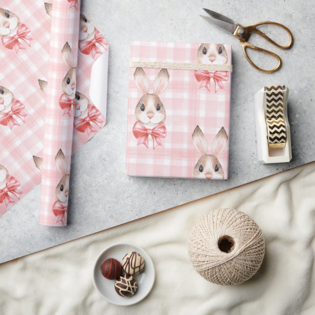 Pink Bunny Rabbit Gift Wrapping Paper (Crafts)