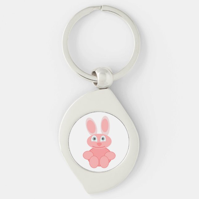 PINK BUNNY RABBIT KEY RING (Front)