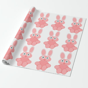 PINK BUNNY RABBIT WRAPPING PAPER