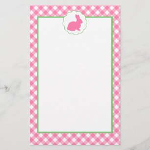 Pink Bunny Silhouette Stationery
