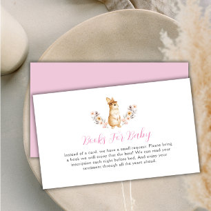 Pink Bunny Wildflower Girl Books For Baby Shower Enclosure Card