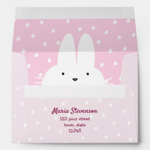 Pink Bunny Winter  Envelope