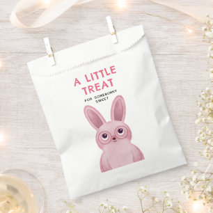 Pink Bunny with Glasses Birthday Party for Girls Favour Bags