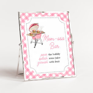 Pink Burger BBQ Baby Shower Mum Osa Bar Poster