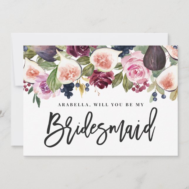 Pink, burgundy and fig floral bridesmaid (Front)