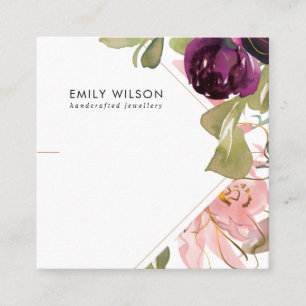 PINK BURGUNDY BLUSH FLORAL BRACELET DISPLAY CARD