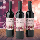 Pink Burgundy Floral Women's 50th Birthday Wine Label<br><div class="desc">Elegant pink and burgundy watercolor floral and greenery 50th birthday party wine bottle label. Personalised with the name and age of the guest of honour along with her party date.  Contact me for assistance with customisation or to request additional matching or coordinating Zazzle products for your celebration.</div>