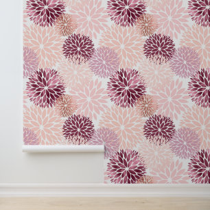 Pink Burgundy Flowers Wallpaper