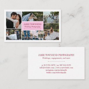 Pink Burgundy Photos Professional Photographer Business Card