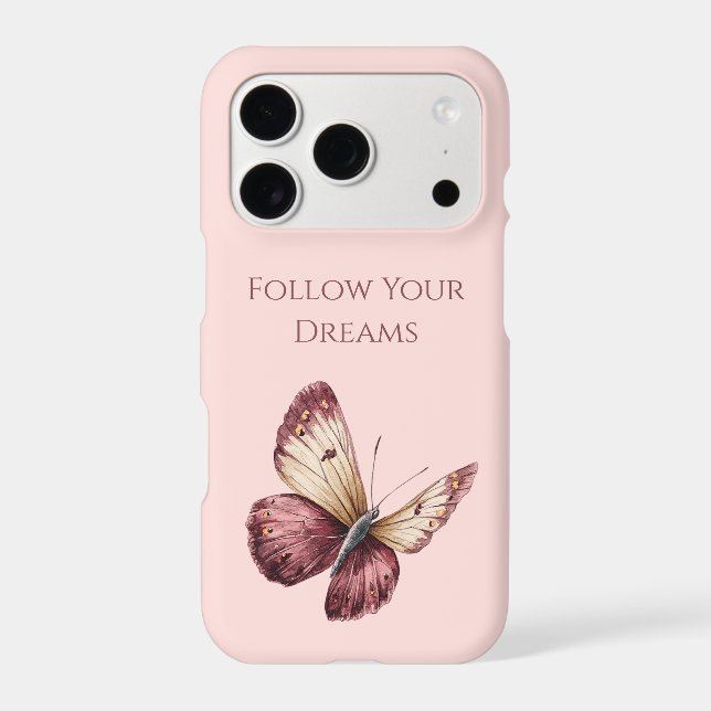 Pink Burgundy Red Cream Butterfly (Back)